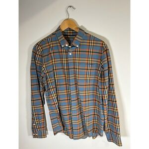 LL Bean Signature Men Slim Fit Plaid‎ Button Down Shirt Medium